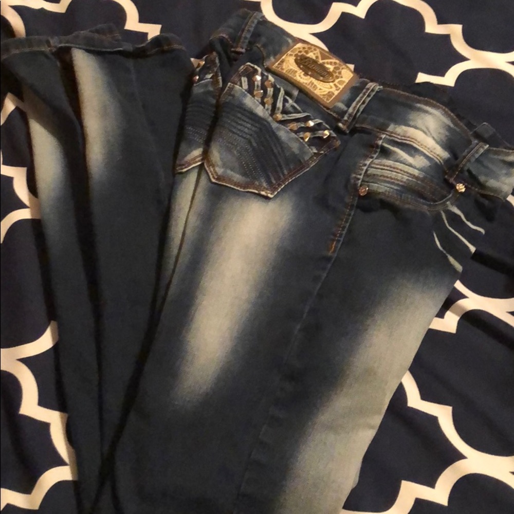 Dark wash denim jeans